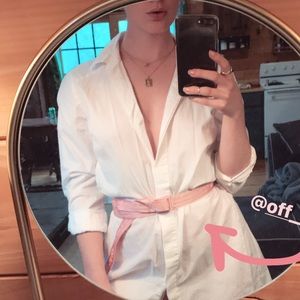 Off White Pink Industrial Belt